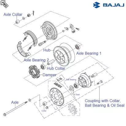 Bajaj discover store rear wheel bearing