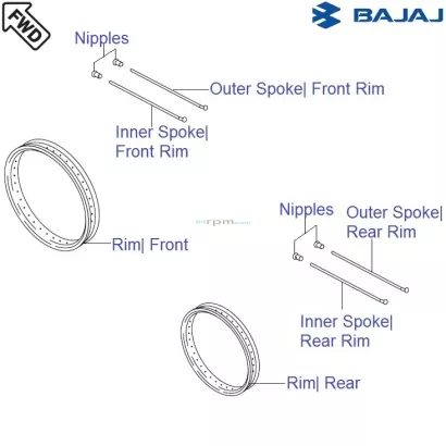Bajaj avenger clearance spoke wheel price