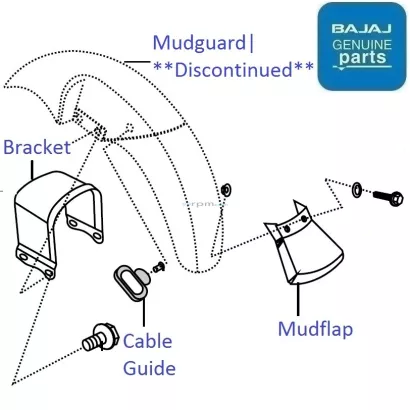 Bajaj xcd 125 front mudguard sale